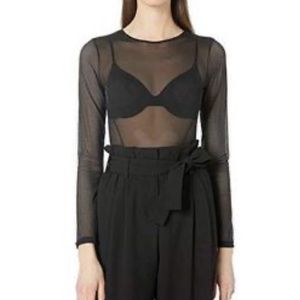 Stella McCartney Alice Sheer Long Sleeve Bodysuit